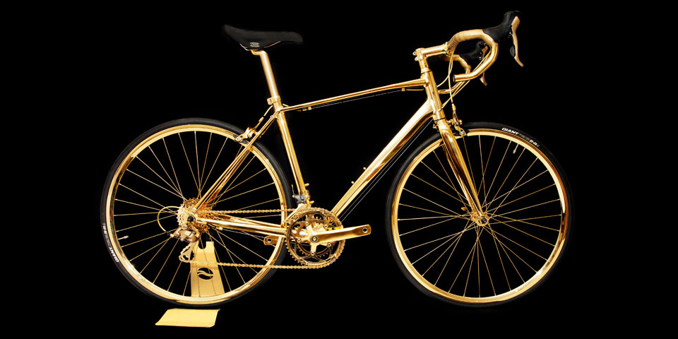 gold racing bike